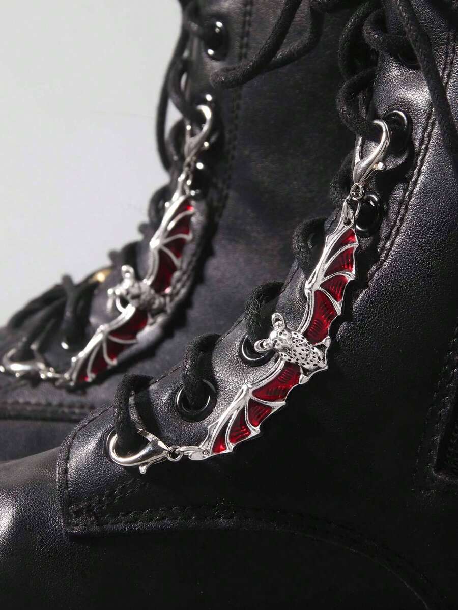 ROMWE Grunge Punk 2 komada gotičkih mini ukrasa u obliku slepog miša za cipele/čizme
