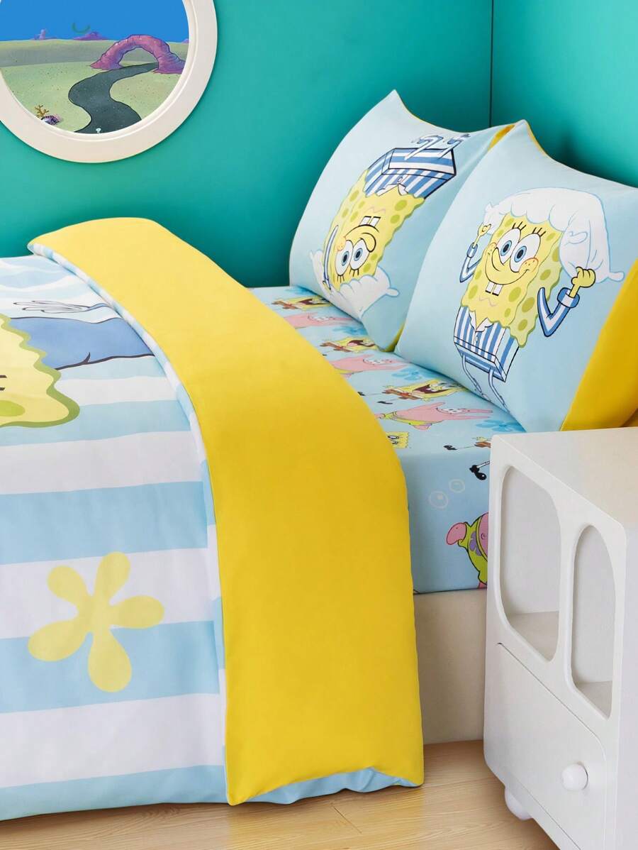 SpongeBob SquarePants Set posteljine od 3 komada, mekan i topao brušeni materijal
