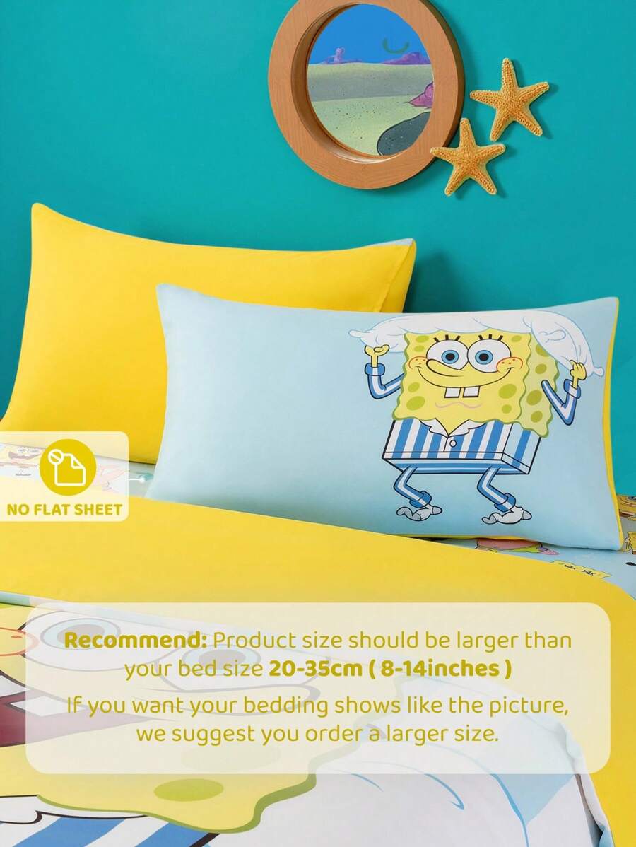 SpongeBob SquarePants Set posteljine od 3 komada, mekan i topao brušeni materijal