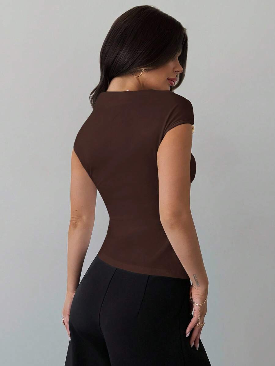 Asimetrična Uska Bela Majica, Elegantna