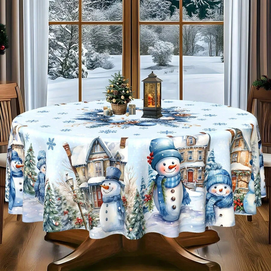 Stolnjak sa božićnim motivom, okrugli prečnika 145 cm (57.08 inča), pravougaoni 140x180 cm (55.11 inča x 70.87 inča)