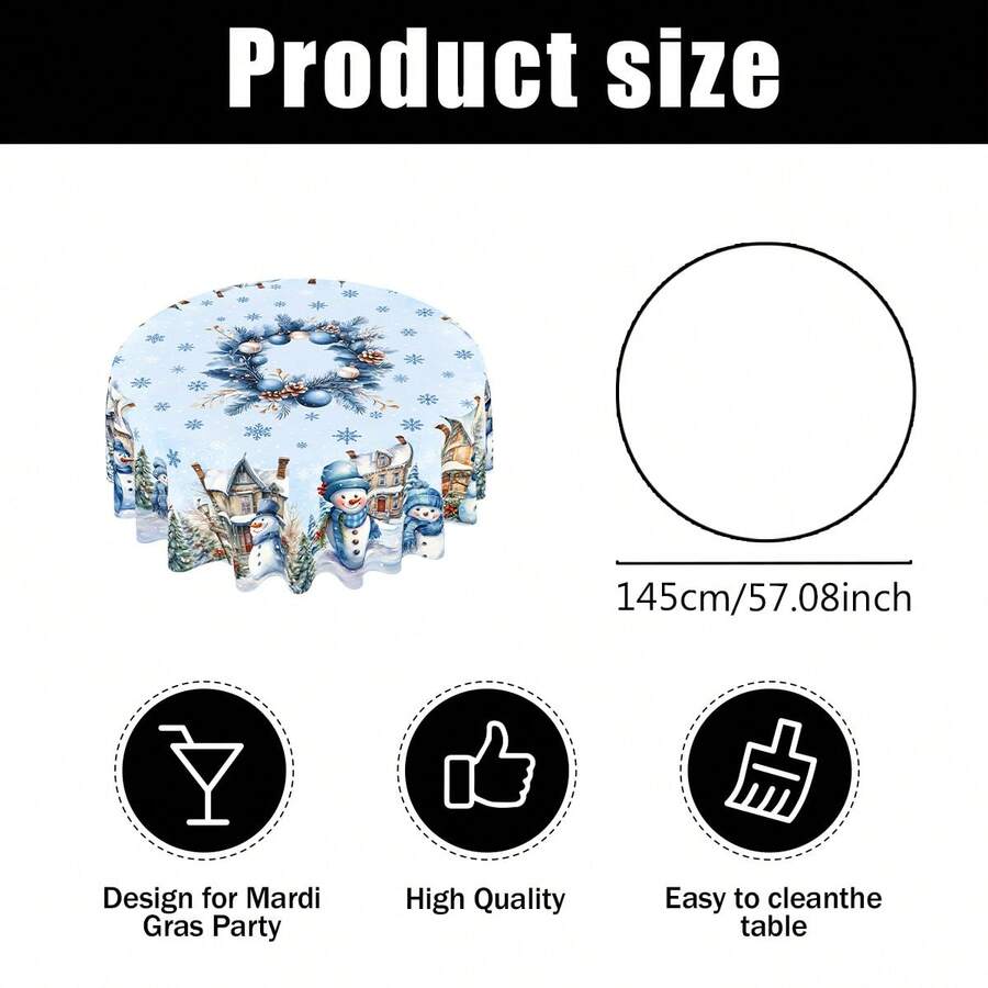 Stolnjak sa božićnim motivom, okrugli prečnika 145 cm (57.08 inča), pravougaoni 140x180 cm (55.11 inča x 70.87 inča)