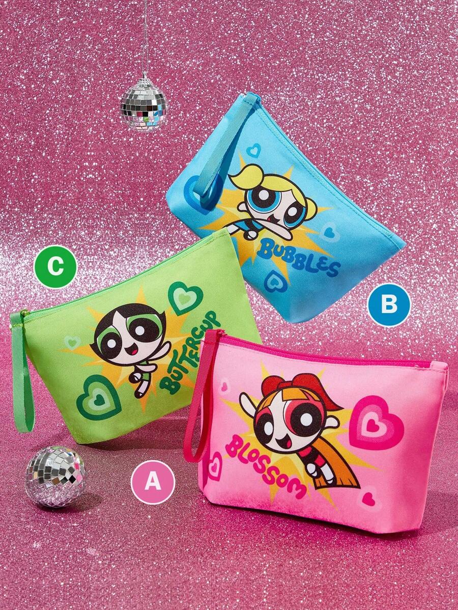 THE POWERPUFF GIRLS  lagana kozmetička torba od poliestera sa cvetnim, bubble i buttercup uzorkom