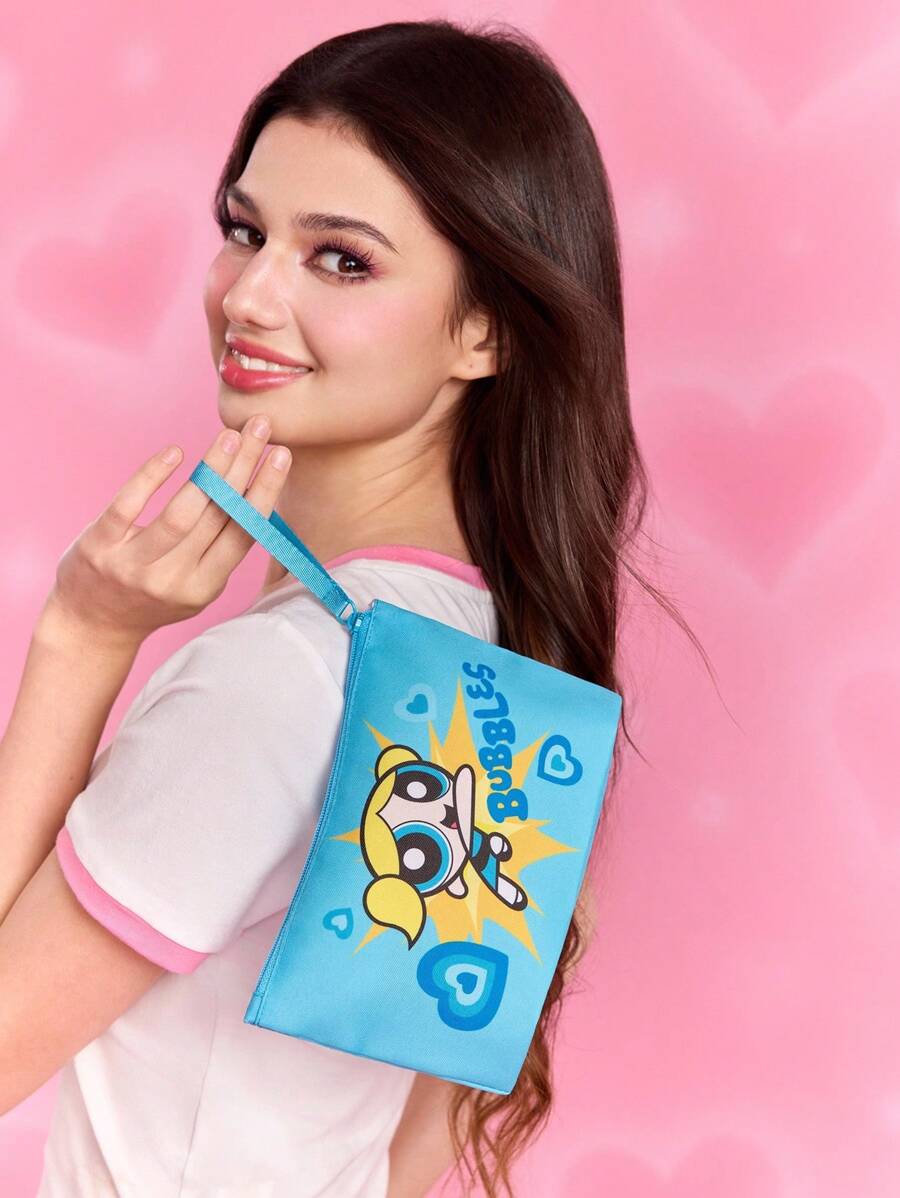 THE POWERPUFF GIRLS  lagana kozmetička torba od poliestera sa cvetnim, bubble i buttercup uzorkom