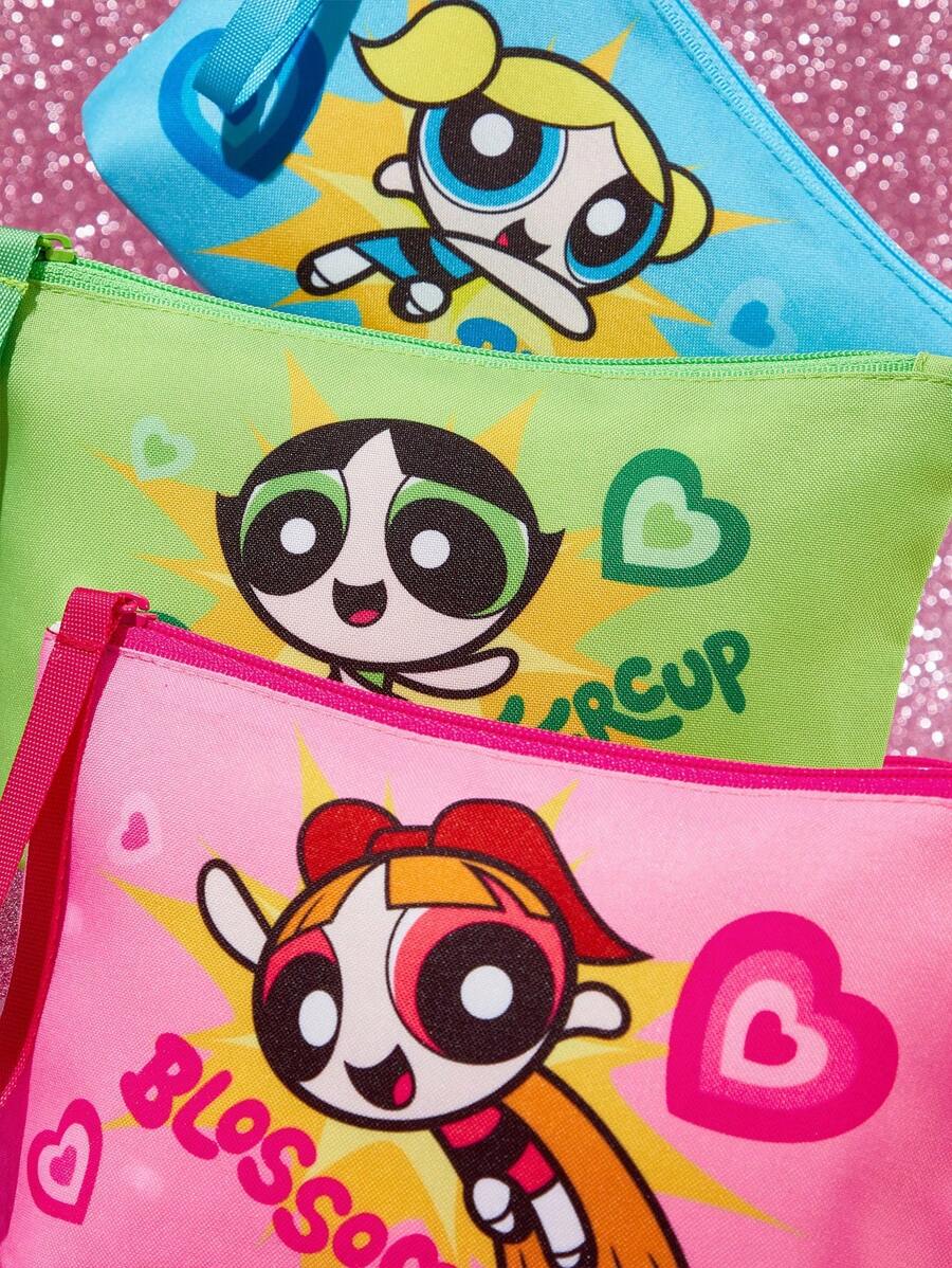 THE POWERPUFF GIRLS  lagana kozmetička torba od poliestera sa cvetnim, bubble i buttercup uzorkom