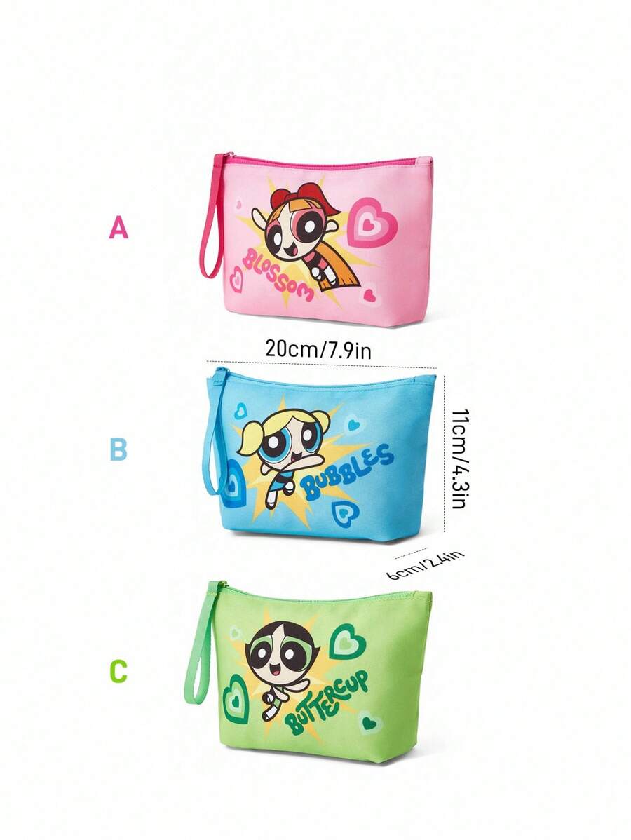 THE POWERPUFF GIRLS  lagana kozmetička torba od poliestera sa cvetnim, bubble i buttercup uzorkom