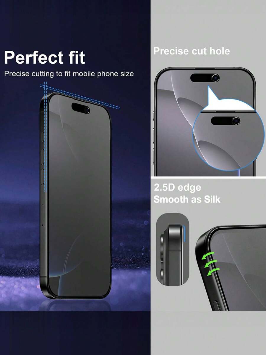 2.5D keramička mat zaštitna folija za ekran sa privatnošću kompatibilna sa iPhone 17 Pro Max/17 Pro/17 Air/17/16 Pro Max/16 Plus/16E/15 Pro Max/14/13/12/11/X/XS/XR