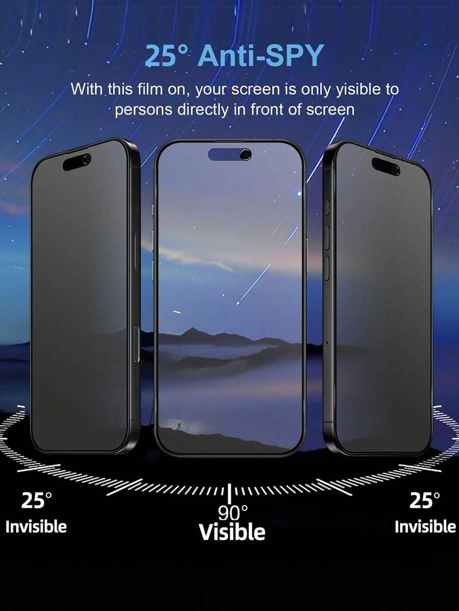 2.5D keramička mat zaštitna folija za ekran sa privatnošću kompatibilna sa iPhone 17 Pro Max/17 Pro/17 Air/17/16 Pro Max/16 Plus/16E/15 Pro Max/14/13/12/11/X/XS/XR
