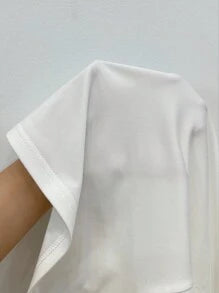 Women's Plain Short Sleeve T-Shirt, Fashionable For Summer