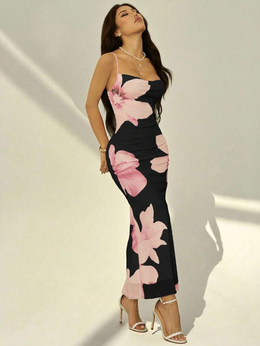Halter Maxi Haljina sa Cvetnim Printom