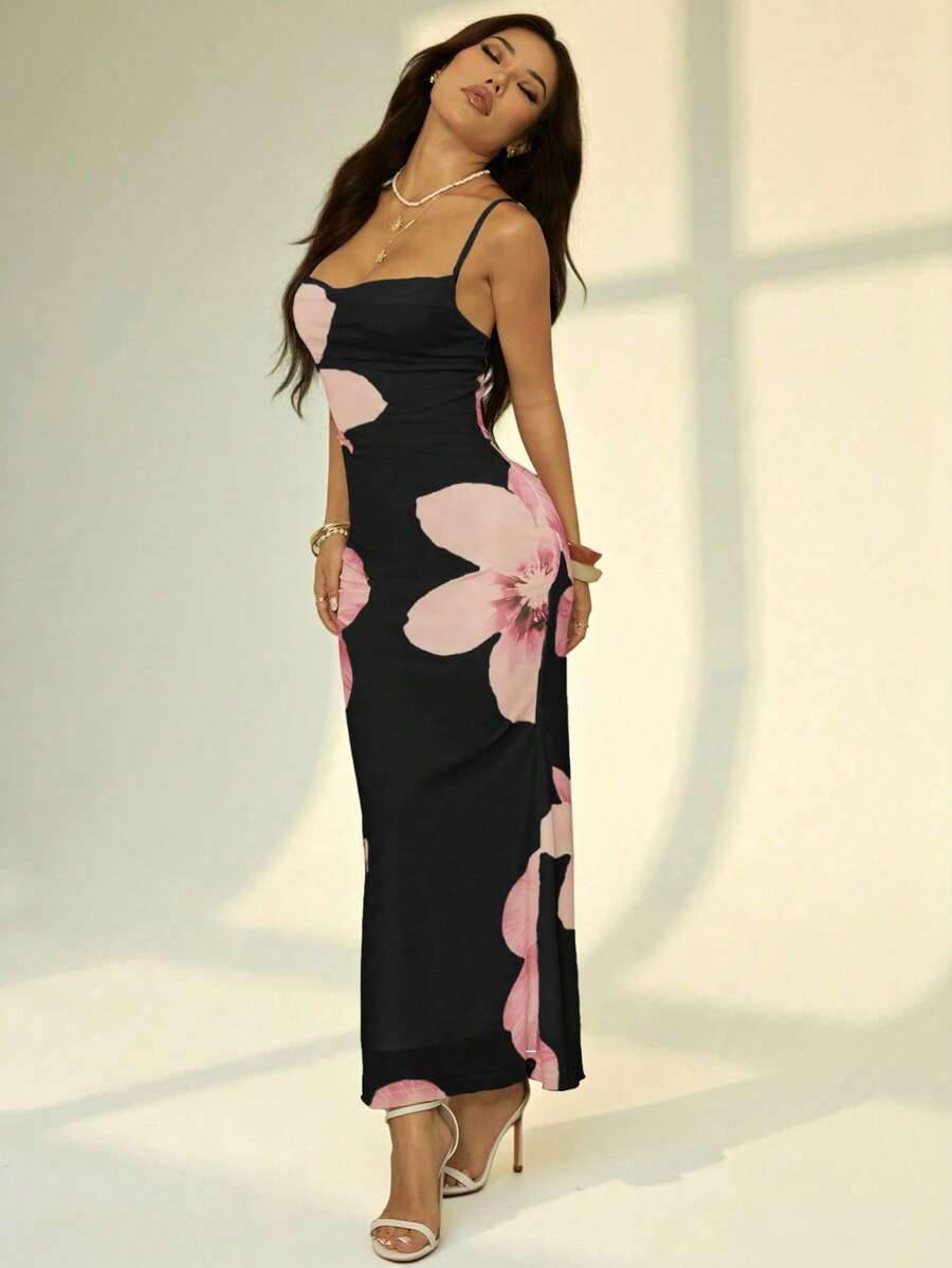 Halter Maxi Haljina sa Cvetnim Printom