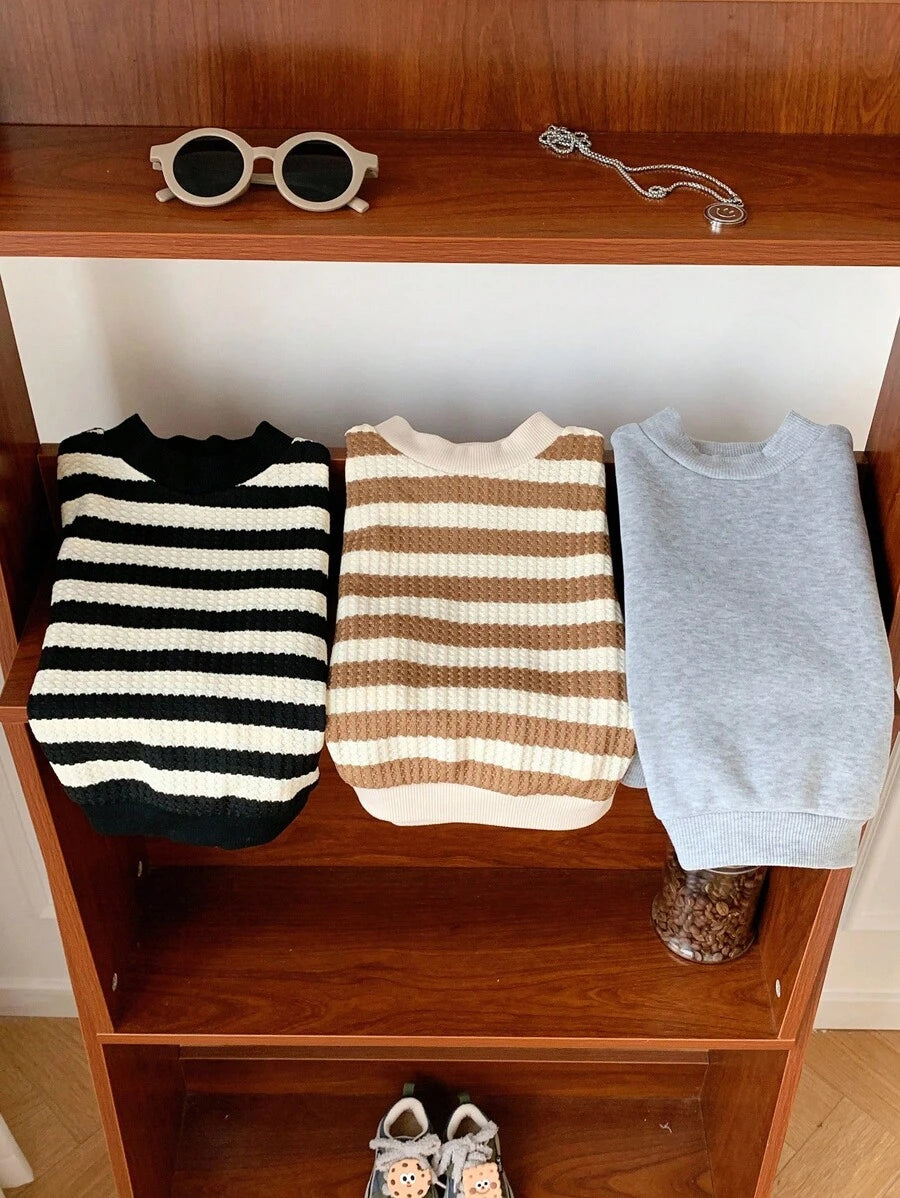3 kom/set bebi  ležerni prugasti duks sa okruglim izrezom