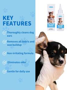 GJYC PET 2.03 Fl Oz Dog And Cat Ear Cleaner - Gentle Non-Irritating Ear Cleaning And Deodorizing Solution, Removes Earwax, Dirt And Odor, Leaves Fresh Scent, Perfect For Daily Pet Ear Hygiene Care