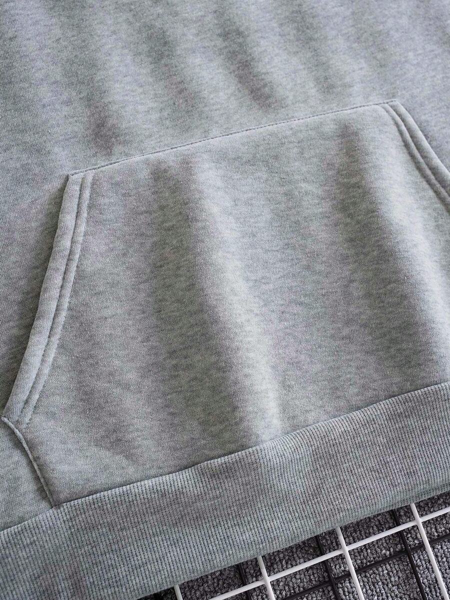 Muška dukserica sa kapuljačom širokog kroja i kengur džepom, italijanski stil, jesen/zima