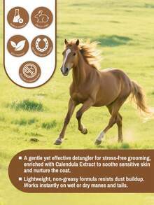 GJYC PET Horse Mane And Tail Conditioning Detangler Spray – 6.76 Fl Oz – Tangle-Free, Adds Shine, Reduces Breakage – Non-Greasy Formula For Silky Soft Tail