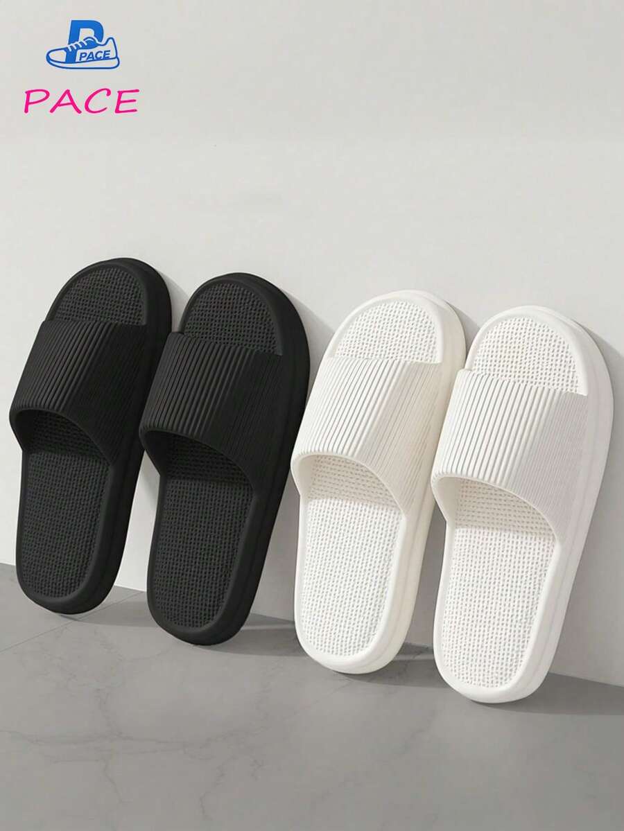 [Hot Selling] Crne EVA prugaste papuče, pogodne za muškarce i žene, mekani đon, super udobne