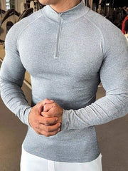 Muška obična raglan majica sa printom šipke za teretanu, dugih rukava