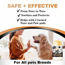 Avocado Oil & Beeswax Pet Paw Balm - Moisturizing Cream For Cracked, Dry Paw Pads And Noses Of Dogs And Cats