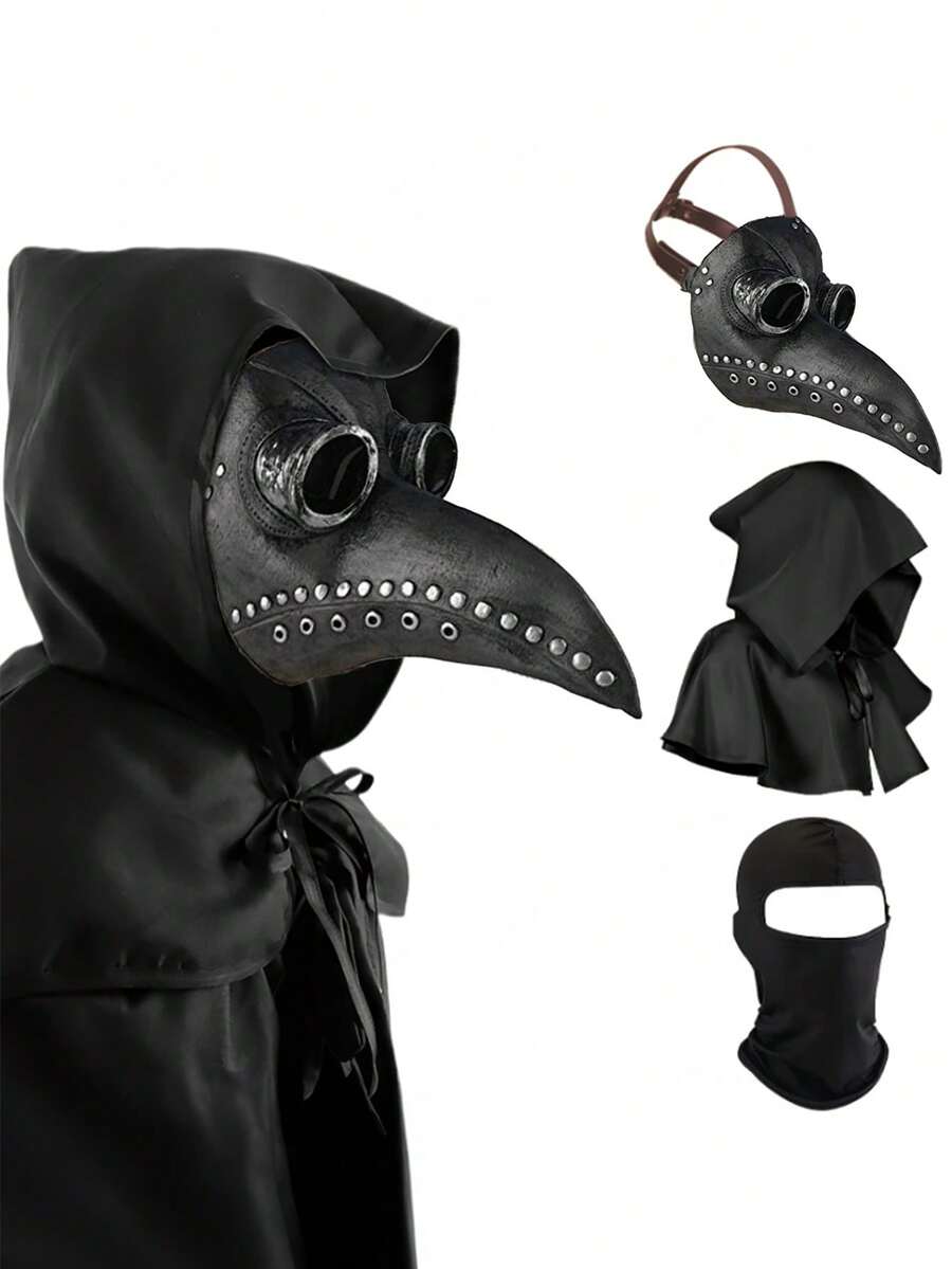 1 set maske doktora kuge – srednjovekovna gotička maska sa kljunom