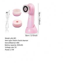3 In 1 Electric Facial Cleanser Multi-Functional Rotating Massage Face Brush Blackheads Pore Cleansing Face Washer 450mAh
