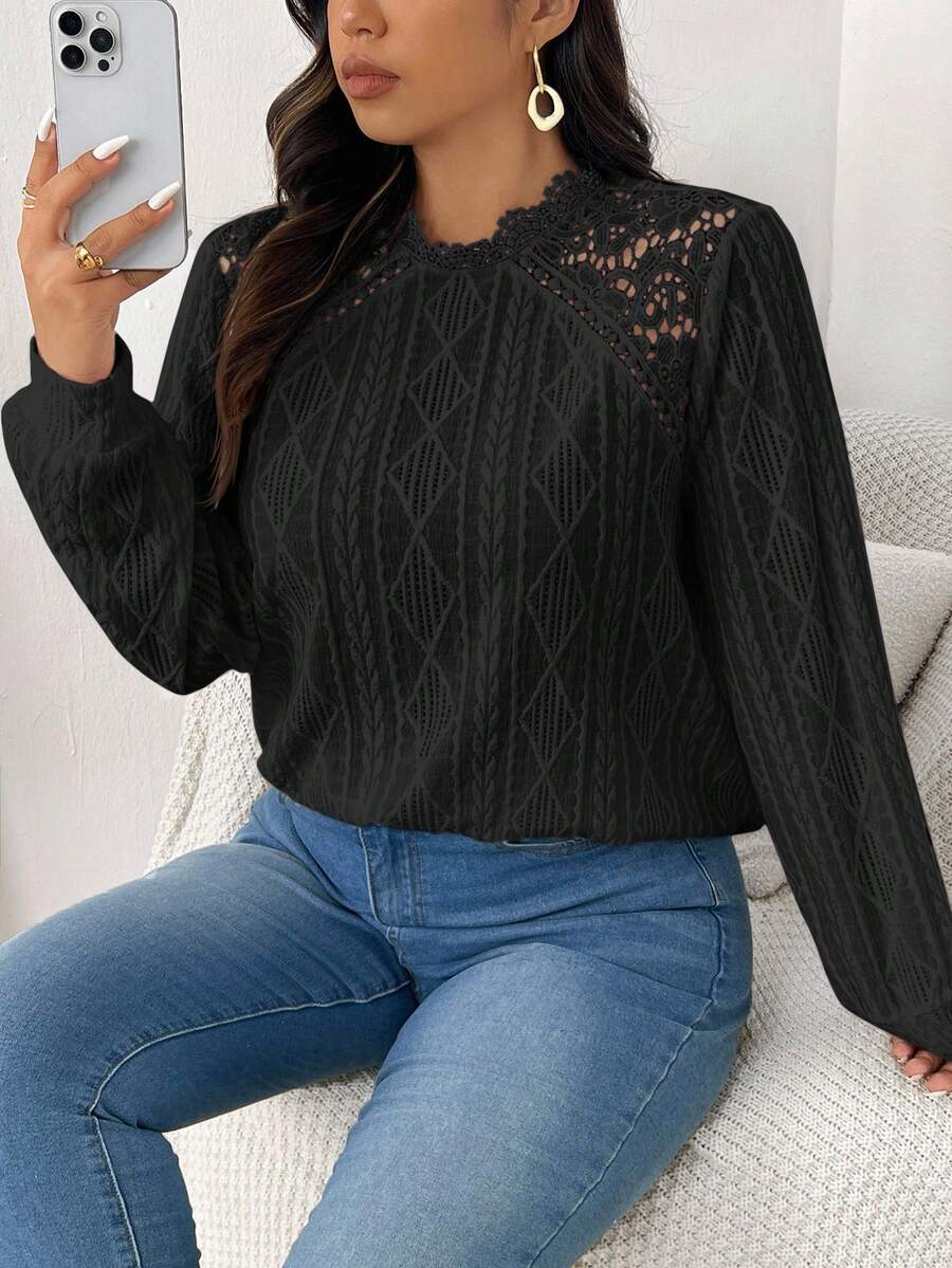 Ležerna elegantna svestrana ženska majica dugih rukava plus size