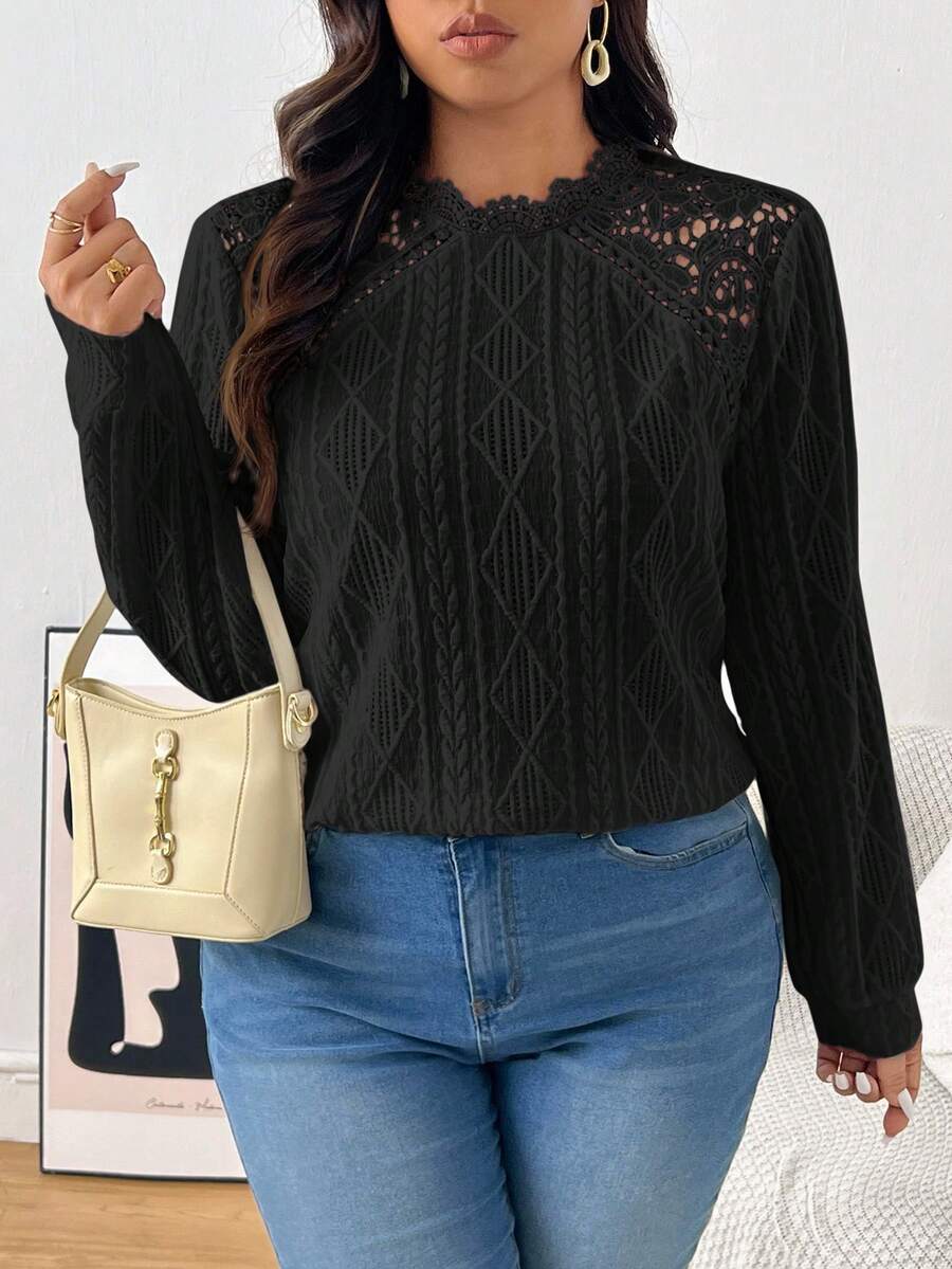 Ležerna elegantna svestrana ženska majica dugih rukava plus size