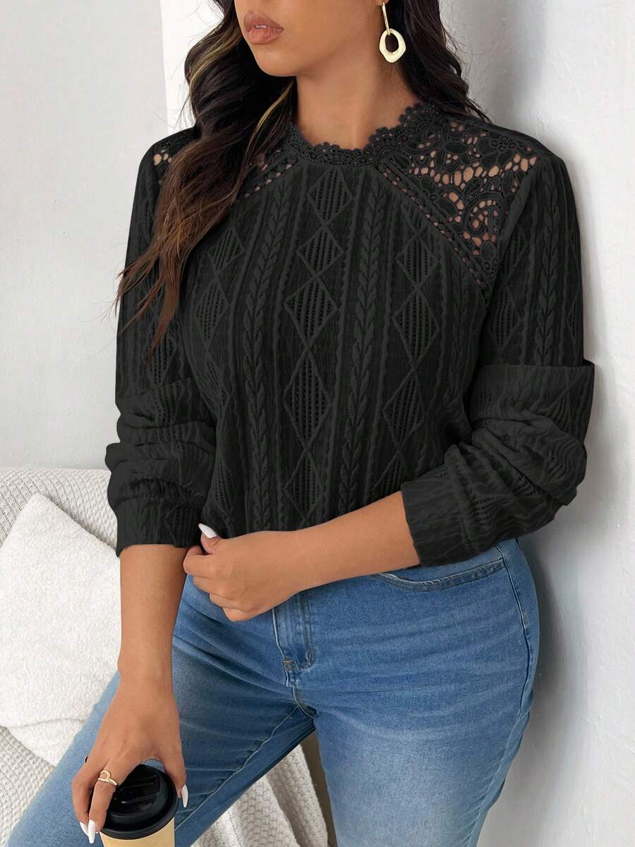 Ležerna elegantna svestrana ženska majica dugih rukava plus size