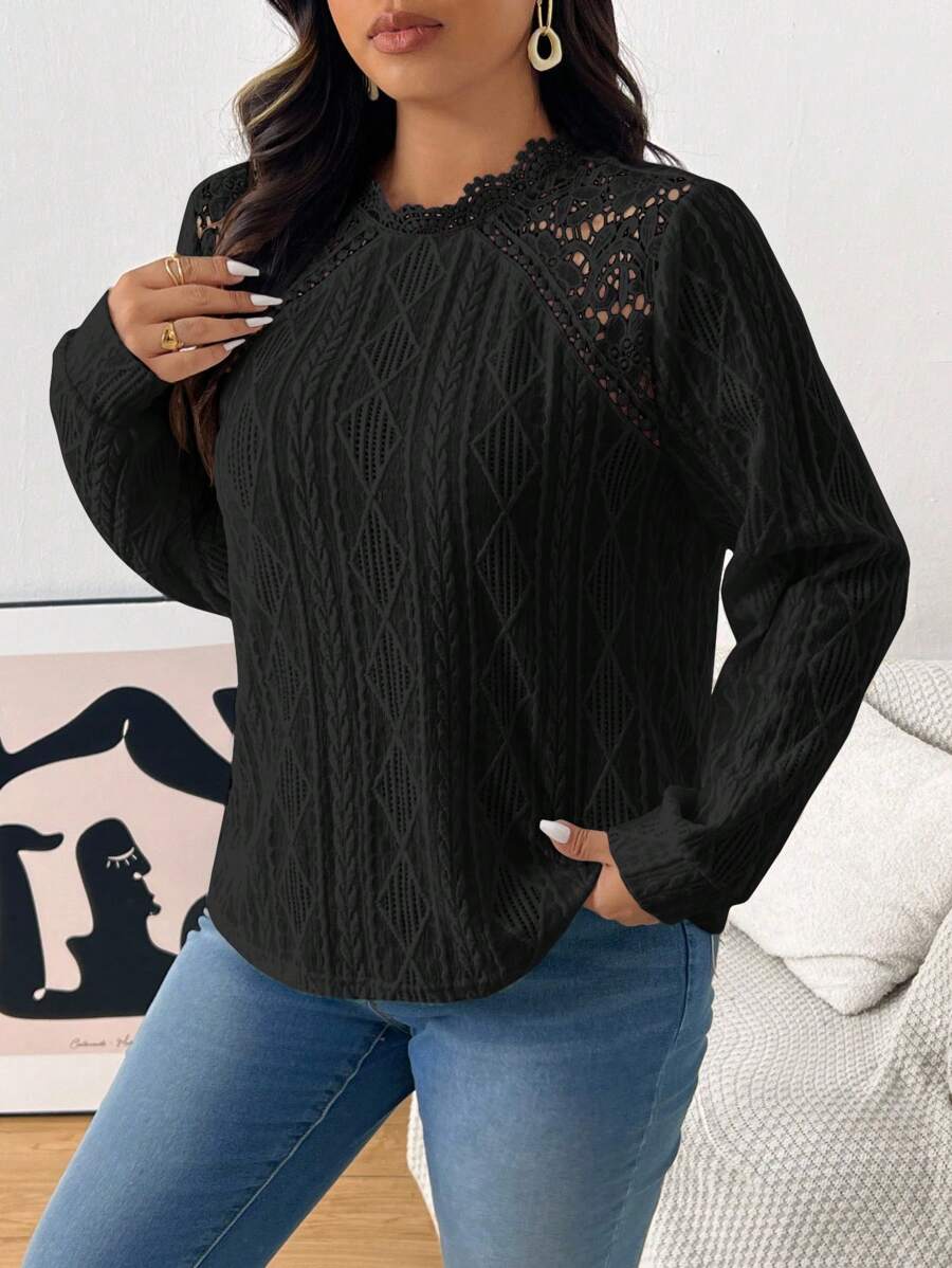 Ležerna elegantna svestrana ženska majica dugih rukava plus size