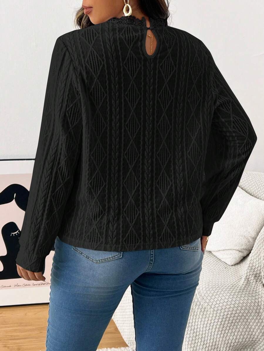 Ležerna elegantna svestrana ženska majica dugih rukava plus size