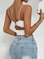 SHEIN Unity Women's Backless Metal Buckle Strap Camisole Top