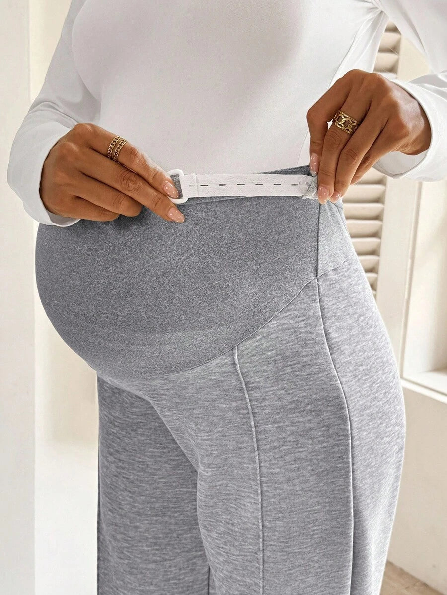 Ležerne tople fleec pantalone sa podesivim strukom za trudnice