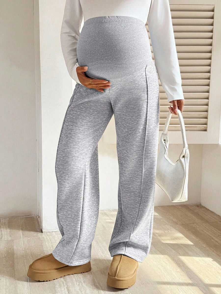 Ležerne tople fleec pantalone sa podesivim strukom za trudnice