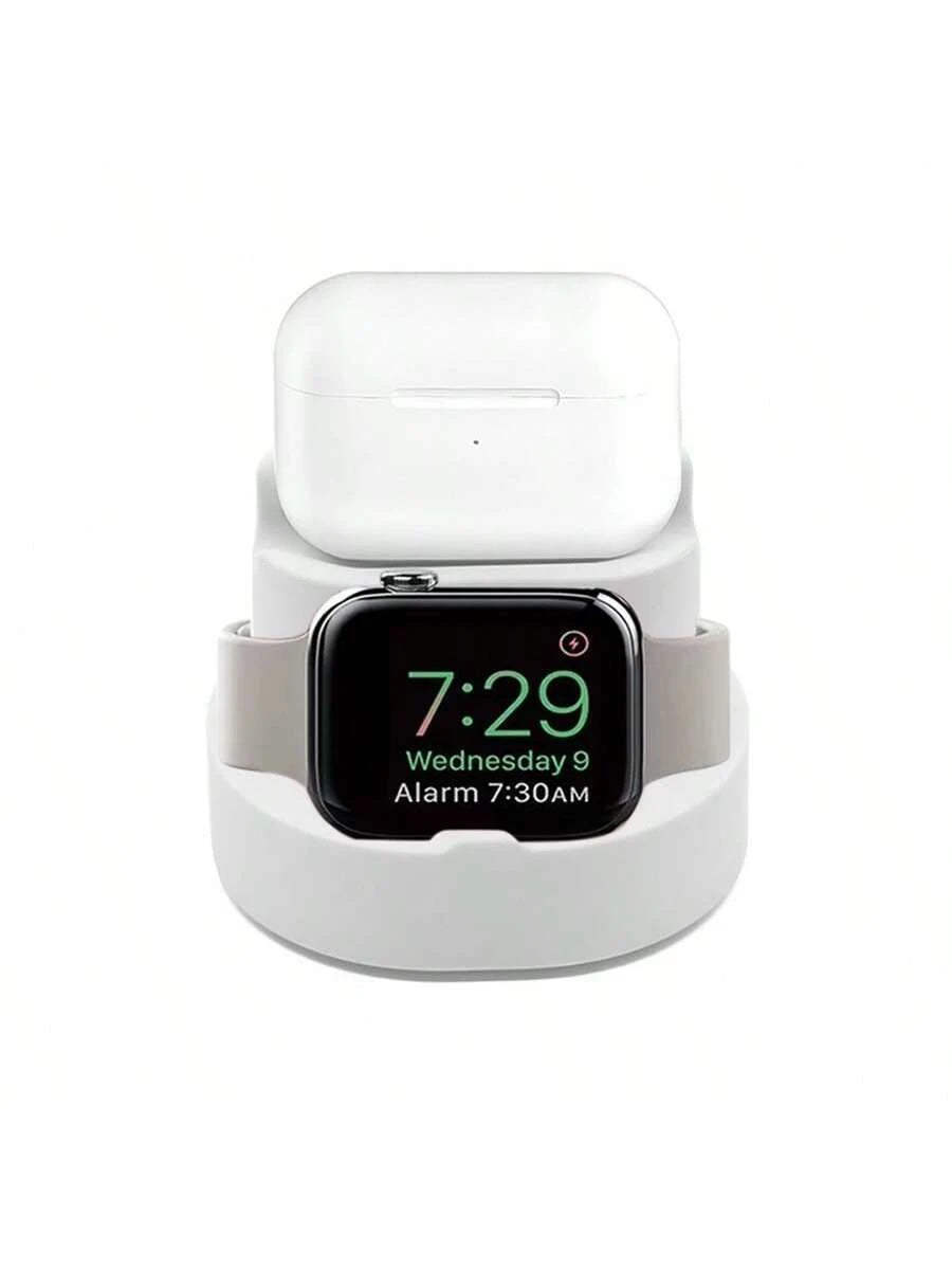 1 kom minimalistički klasični 3-u-1 stalak za punjenje sa silikonskom bazom, kompatibilan sa Apple Watch 38/40/41/42/44/45/49mm