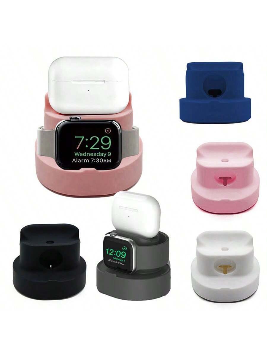 1 kom minimalistički klasični 3-u-1 stalak za punjenje sa silikonskom bazom, kompatibilan sa Apple Watch 38/40/41/42/44/45/49mm