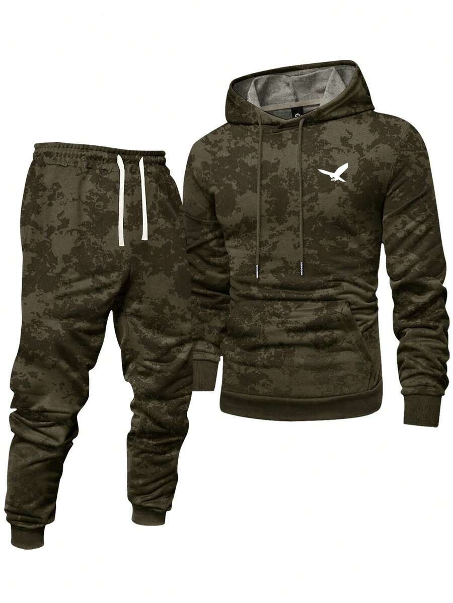 2 kom/set muški  duks sa kapuljačom i joger pantalone sa pertlom