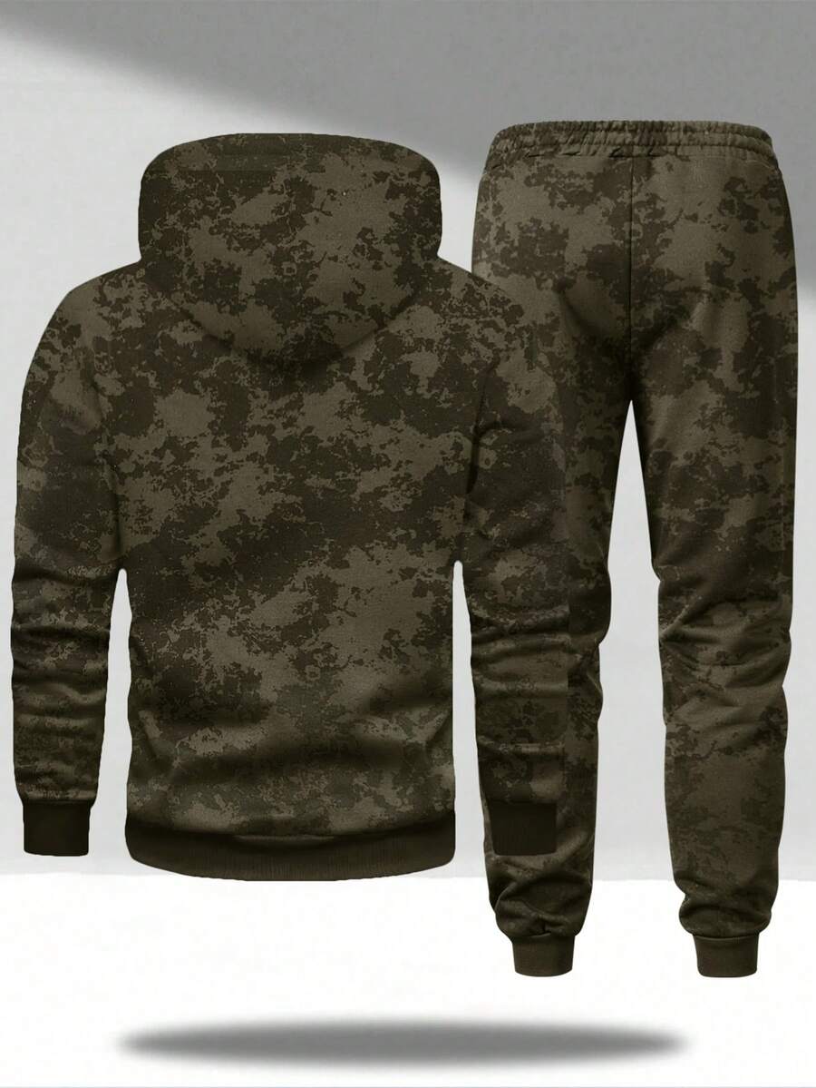2 kom/set muški  duks sa kapuljačom i joger pantalone sa pertlom