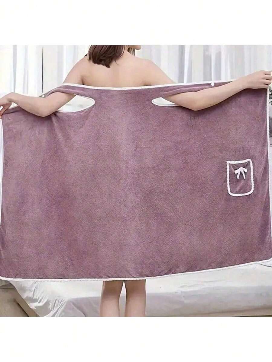 Super mekani ženski set bademantilja od koralnog flisa sa mašnom