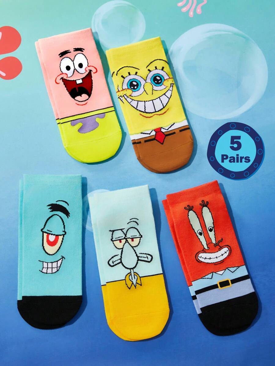 SpongeBob SquarePants 4 para slatkih ženskih kratkih čarapa