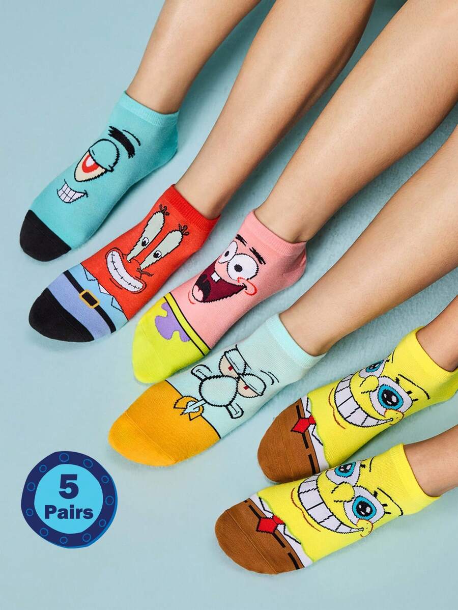 SpongeBob SquarePants 4 para slatkih ženskih kratkih čarapa