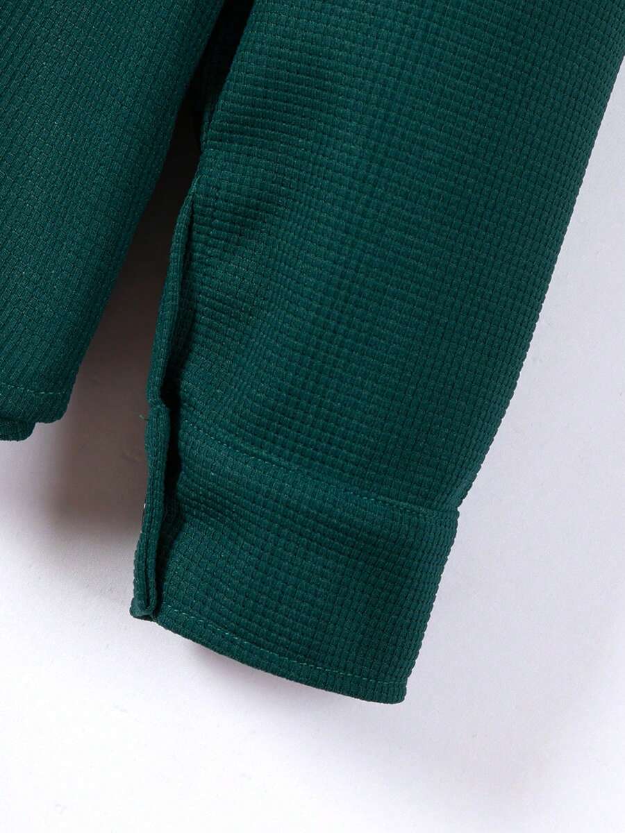 Muški set od 2 komada, ležerna jednobojna košulja sa kragnom + duge pantalone