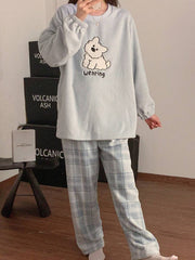 ženski pidžama set od 2 komada, flanel