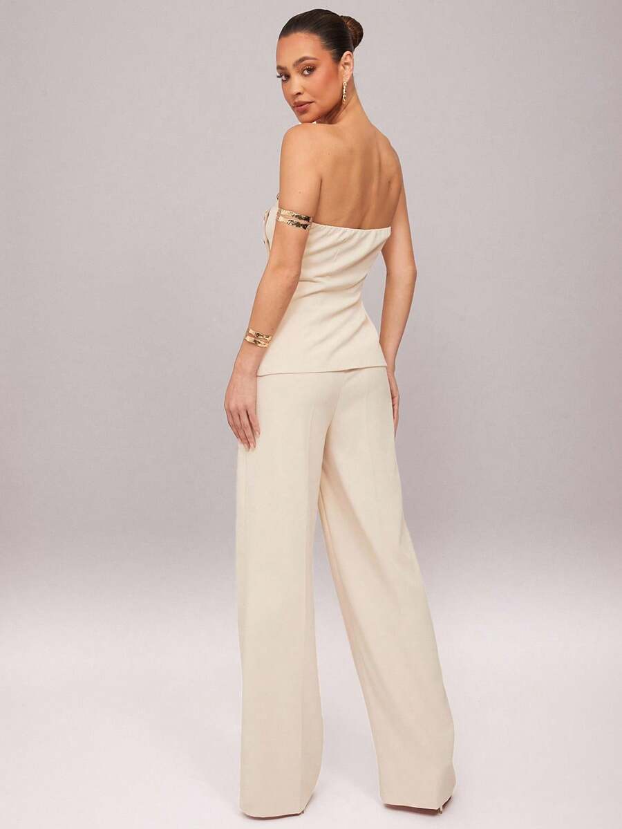 Set  Ženski Asimetrični Bandeau Top i Pantalone