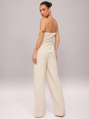 Set  Ženski Asimetrični Bandeau Top i Pantalone