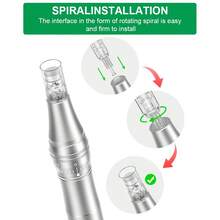 Skincare Tool Wireless Microneedle Roller Pen Digital Display Beauty Device With 10pcs Replaceable Needle Heads
