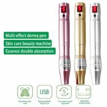 Skincare Tool Wireless Microneedle Roller Pen Digital Display Beauty Device With 10pcs Replaceable Needle Heads