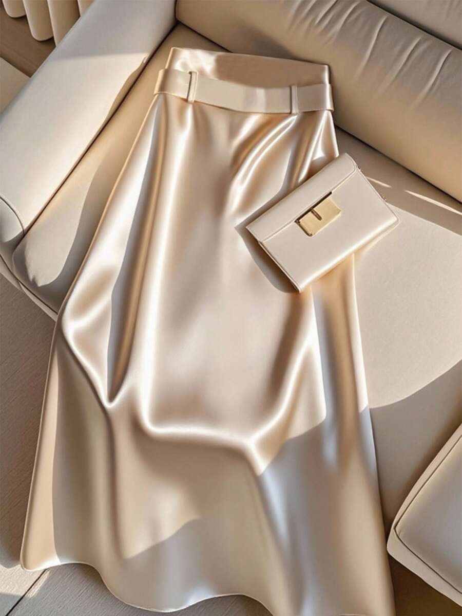 Ženska Elegantna Satenska  Suknja A-Linija