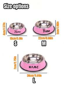 Customizable Stainless Steel Dog & Cat Bowl, Non-Slip Personalized Dog Water Bowl With Name Designs For Identification, Customized Travel And Elevated Dog Bowls, Small Pet Memorial Gift