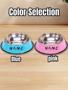 Customizable Stainless Steel Dog & Cat Bowl, Non-Slip Personalized Dog Water Bowl With Name Designs For Identification, Customized Travel And Elevated Dog Bowls, Small Pet Memorial Gift