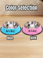 Customizable Stainless Steel Dog & Cat Bowl, Non-Slip Personalized Dog Water Bowl With Name Designs For Identification, Customized Travel And Elevated Dog Bowls, Small Pet Memorial Gift