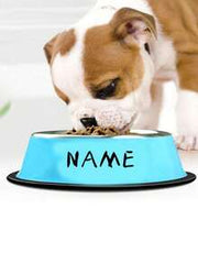 Customizable Stainless Steel Dog & Cat Bowl, Non-Slip Personalized Dog Water Bowl With Name Designs For Identification, Customized Travel And Elevated Dog Bowls, Small Pet Memorial Gift